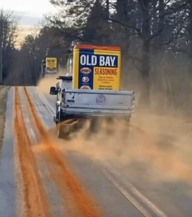 Working hard to make sure the roads are well-seasoned!