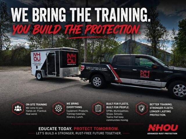 Training built for the real world

We’re heading to Massachusetts to hold an on-site fleet protection training session for several local DPWs, and it’s a good reminder that we offer these trainings for more than just undercoating shops.

If you run a:
• DPW fleet
• Highway department
• Municipality
• School transportation department
• Vocational/high school auto program
• Commercial fleet
• Maintenance facility

…we can bring the training to you.

We provide the equipment, products, printed materials, note packets, demonstrations, and a clear itinerary so your team can actually learn how to properly protect and maintain equipment exposed to harsh road conditions.

And yes… we’ll even bring lunch.

These sessions are designed to be practical, educational, and easy to follow. No pressure. No sales gimmicks. Just real-world corrosion prevention training from people who do this every day.

If your organization is interested in hosting a free training session, send us a message.
Protect the fleet. Protect the budget

#NHOU
#FleetMaintenance
#DPW
#MunicipalFleet
#CorrosionPrevention
#RustProtection
#VocationalEducation
#PublicWorks
#FleetProtection